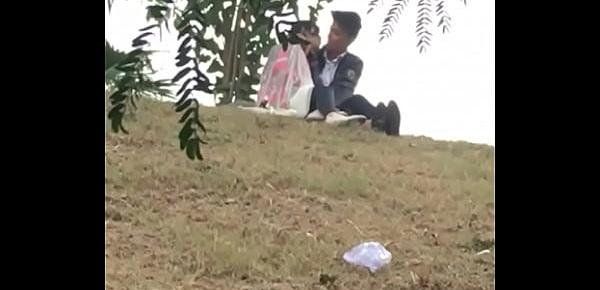  Indian lover kissing in park part 2